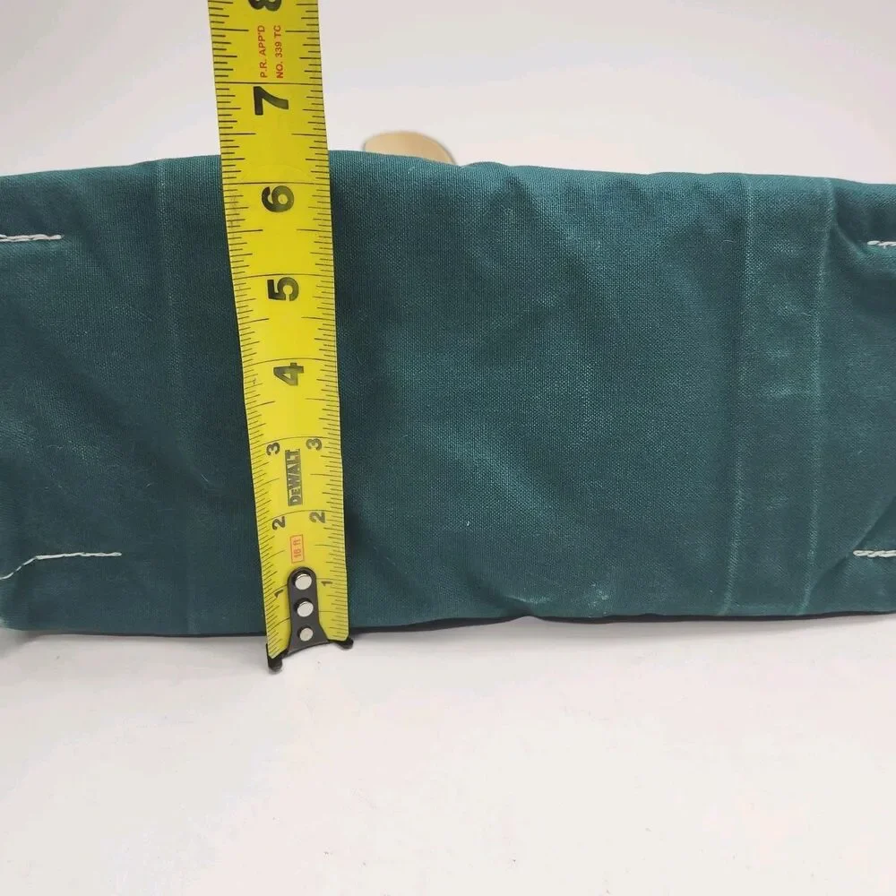 LL Bean Boat And Tote Bag Canvas Green Monogram DJV Open Top Shoulder Vintage